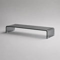 Support rehausseur rectangulaire pour téléviseur en verre gris fumé, 100 x 35 x 15 cm
